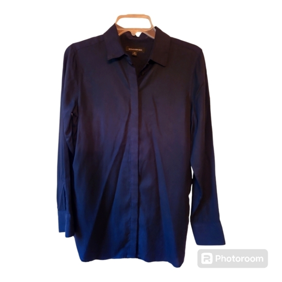 Banana Republic* Hidden Button Front Placket* Black* Sz S - Picture 2 of 6